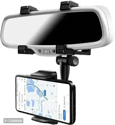 Car Mobile Holder For Anti-Slip&nbsp;(Black) - Rear View Mirror Mount Mobile Holder Stand-thumb0