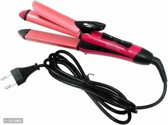 2 in 1 Hair Straightener NHC-2009 - Pink Hair Straightener&nbsp;&nbsp;(Multicolor)_N31-thumb0