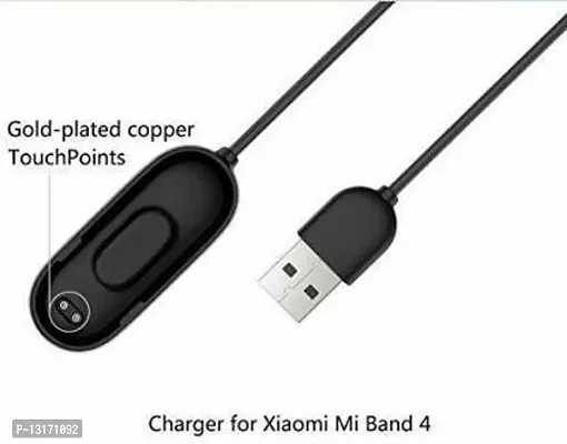 Band 4 USB Charging Data Cradle Dock Cable Charger 0.12 m Power Sharing Cable&nbsp;&nbsp;(Compatible with Mi band 4, Black, One Cable)-thumb2