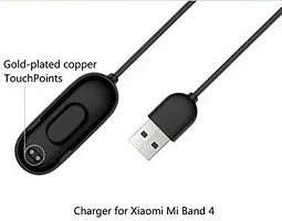 Band 4 USB Charging Data Cradle Dock Cable Charger 0.12 m Power Sharing Cable&nbsp;&nbsp;(Compatible with Mi band 4, Black, One Cable)-thumb1