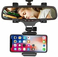 Car Mobile Holder For Clip&nbsp;(Black) - Rear View Mirror Mount Mobile Holder Stand-thumb2