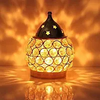 Brass Akhand Diya | Diamond Crystal Deepak/Dia | Akhand Jyot | Magical Lantern Brass Diya | Decorative Brass Crystal Oil Lamp | Tea Light Holder Lantern | Puja Lamp Crystal, Brass Table Diya&nbsp;&nbsp;(Height: 4 inch)-thumb1