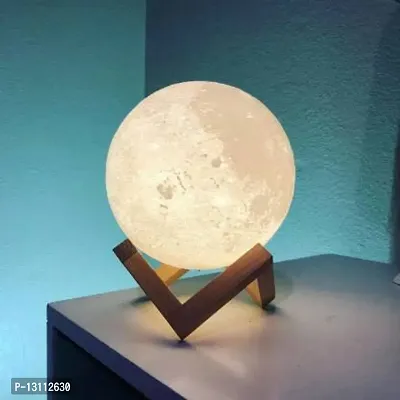 Color Changing 3D Moon Night Lamp for Home Decorative Fancy Night Lamps for Bedroom Lights for Adults and Kids Home Room Beautiful Indoor Lighting Night Lamp (12 cm, White::Multicolor) Night Lamp&nbsp;&nbsp;(12 cm, many color)