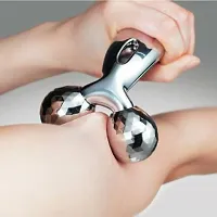 3D Roller Massager For Face and Body Massager (Silver)-thumb3