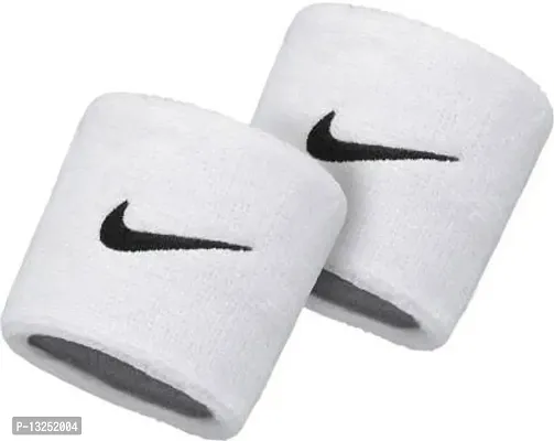 Wrist and Sports Band Made With Pure Cotton Fitness Band&nbsp;(White) - Set of 1 Pair-thumb0