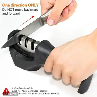 Knife Sharpener for Kitchen 3-Stage Knives Sharpening Tool Knife Knife Sharpening Steel&nbsp;&nbsp;(Plastic, Steel)-thumb4