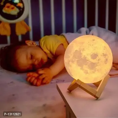 3D Printing Moon Lamp/ Lunar Moonlight Lamp/ Moon Shaped Night Lamp&nbsp;&nbsp;(12 cm, Yellow)-thumb4