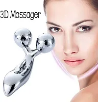 Y Shape 3D Face  Body Manual Roller Massager For Skin Lifting  Wrinkle Remover&nbsp;(Silver) - Code-518-thumb1