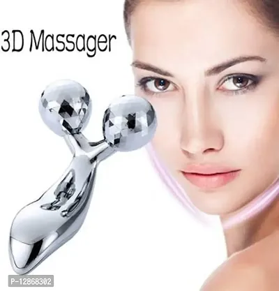 Y Shape 3D Face  Body Manual Roller Massager For Skin Lifting  Wrinkle Remover&nbsp;(Silver) - Code-518-thumb2