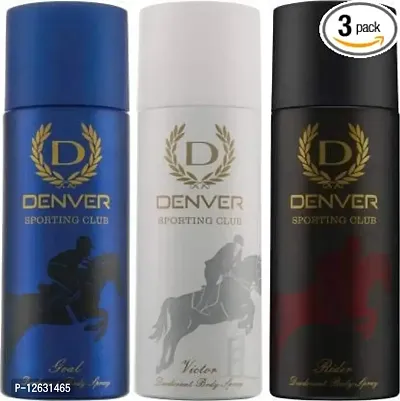 Denver Sporting Club Goal, Rider and Victor Deodorant for Men, 165ml (Pack of 3)
