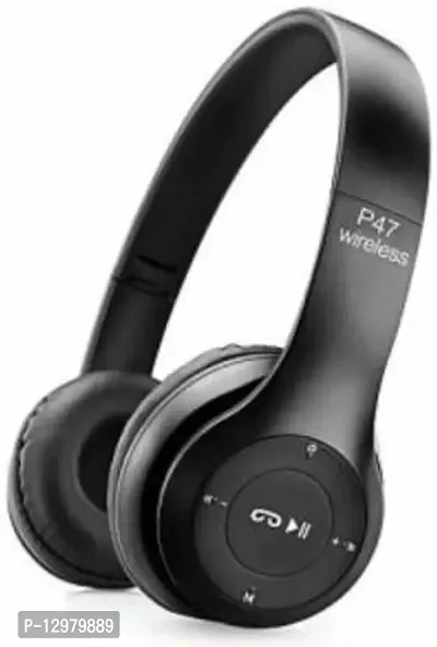 P47 HEADPHONE_NEW WIRELESS BLUETOOTH ON THE EAR BLACK HEADPHONE Bluetooth Headset&nbsp;&nbsp;(Black, On the Ear)-thumb4