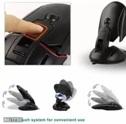 Mouse Mobile Holder For Dashboard  Windshield, One Touch Flip, Car Mount, 360 Degrees Rotation - For All Smart Phone-thumb2