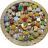 56 Bhog Thali for offering Sweets to Diety thali for Pooja Pooja thali Pooja thali Set for Home mandir Pooja thali Decorative Size 20nchChhappan Bhog Thaal 213-thumb1