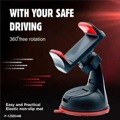 Car Mobile Holder for  Dashboard, Windshield, Clip&nbsp;&nbsp;(Red, Black)_M84-thumb2