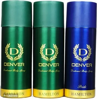 Denver Hamilton Deo 165 ml  Pride Deo 165 ml Combo Deodorant Spray - For Men&nbsp;&nbsp;(495 ml, Pack of 3)