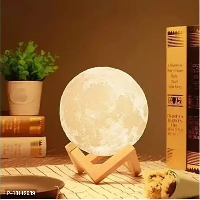 3D 7 Color Changing Moon Light with Stand for Bedroom Lights Night Lamp&nbsp;&nbsp;(10 cm, Multicolor)-thumb0