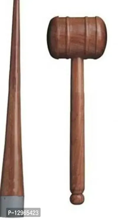 Wooden Mallet Hammer for Knocking Cricket Bat  Grip Cone - Combo of 2-thumb0