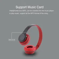 P47 Wireless BT Sports Earphone With Mic Portable FM Headphone Bluetooth Headset&nbsp;&nbsp;(Red, On the Ear)-thumb3