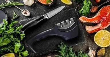 Kitchen Manual Knife Sharpener,Sharpening Tool for Ceramic Knife and Steel Knives. Knife Sharpening Steel&nbsp;&nbsp;(Plastic, Steel)-thumb3