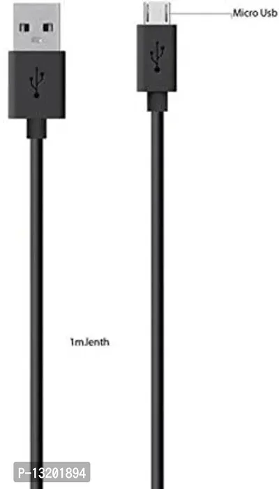 1 Mtr Micro USB Cable&nbsp;(Compatible with Mobile Charging, Data Transfer, Black, Pack of 1)-thumb0