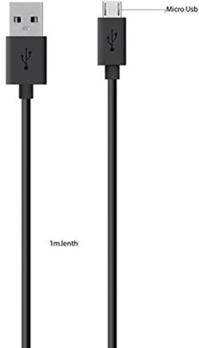 1 Mtr Micro USB Cablenbsp;(Compatible with Mobile Charging, Data Transfer, Black, Pack of 1)