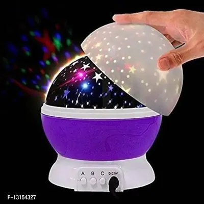 Romantic Sky Star Master Night Projector Lamp with USB 9 Colour   4 LED Rotation Baby Sleep Lighting USB Lamp Led Projection for Diwali Decor,Kid's Room, Home Decor Night Lamp&nbsp;&nbsp;(Pink, Blue, Purple)-thumb0