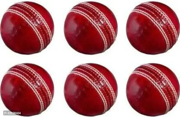Leather Cricket Ball 2 piece Red Pack of 6 Cricket Leather Ball&nbsp;(Pack of 6)-thumb0