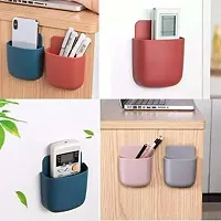 Wall Mounted Storage Case for Remote, Toothbrush, Mobile Phone Plug Holder Toothbrush Holder&nbsp;(Multicolor) - Pack of 4-thumb3