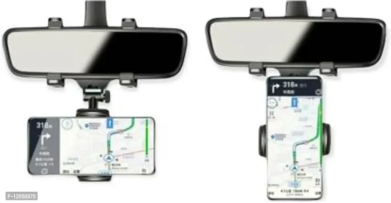 Car Mobile Holder For Windshield&nbsp;(Black) - Rear View Mirror Mount Mobile Holder Stand