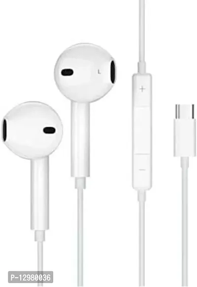 I39 Type C Stereo Earphone With Power Full Bass And Sound Wired Headset&nbsp;&nbsp;(White, In the Ear)-thumb0