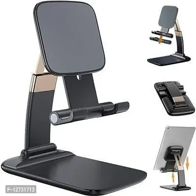 Folding Mobile Stand Holder Angle  Height Adjustable Desk Cell Phone Holder Anti-Slip Compatible With Smartphones-thumb0