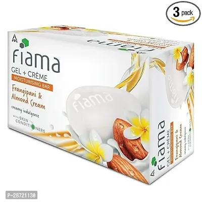 Fiama Gel Cregrave;me Moisturizing Bar, Frangipani And Almond Cream, For Creamy Indulgence, 125g Soap (Pack of 3)