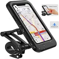 Waterproof Mobile Phone Holder 360 Rotation Motorcycle Phone Case Universal Bicycle Handle bar Phone Mount with Sensitive Touch Screen Fit Below 7.2 Smartphone Bike Mobile Holder&nbsp;&nbsp;(Black)-thumb1