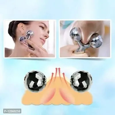 3D Manual Roller 3D Y Shape Massager 360 Rotate Full Body Massage For Face Lifting Wrinkle Remover Massager&nbsp;(Silver)-thumb4