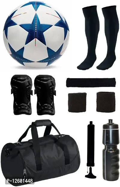 Combo of Bluestar UEFA Champions League Football (Size-5)with 7 Other items Football Kit