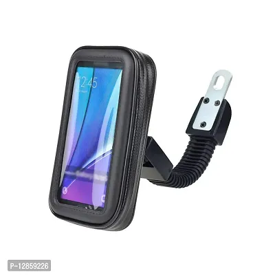 Universal Waterproof Bike/Motorcycle/Bicycle GPS Smartphone Mobile Phone Motor Rear View Mirror Mount Holder Zip Pouch Stand