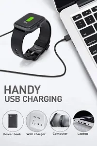 w26 Cable, Watch Charger Magnetic 2 pin, Watch Charger, w26 + Charger Adapter 0.5 m Magnetic Charging Cable&nbsp;&nbsp;(Compatible with W26 smart watch, W26+ smart watch, Black, One Cable)-thumb1