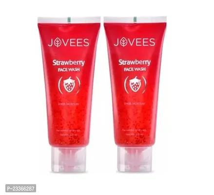 Jovees Strawberry Face Wash, For Sheer Moisture  Glowing Skin - Pack of 2 (120 ml X 2 = 240 ml)-thumb0