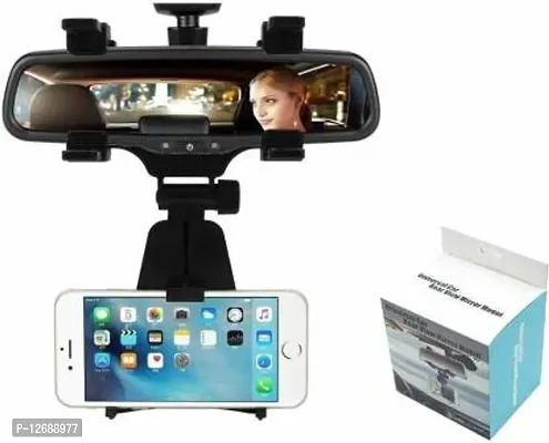 Car Mobile Holder for Dashboard, Windshield&nbsp;(Black) - Rear View Mirror Mount Holder Stand