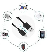 USB Wall Charger for Mobile Phones Micro USB Cable - Black  1 Mtr Micro USB Cable&nbsp;(Compatible with MI Charging Cable)-thumb2