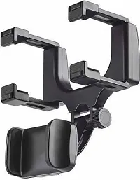 Car Mobile Holder for Dashboard, Windshield&nbsp;(Black) - Rear View Mirror Mount Holder Stand-thumb2