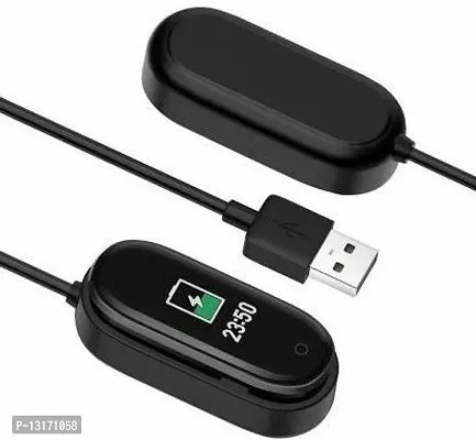 Compatible for Mi Band 4 USB Charging Data Cradle Dock Cable Charger (Black) 0.2 m Power Sharing Cable&nbsp;&nbsp;(Compatible with Mi band 4, Black, One Cable)-thumb2