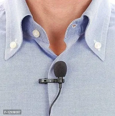 3.5mm Clip Collar Microphone For Youtube, Collar Mike for Voice Recording (Black) Microphone-thumb2