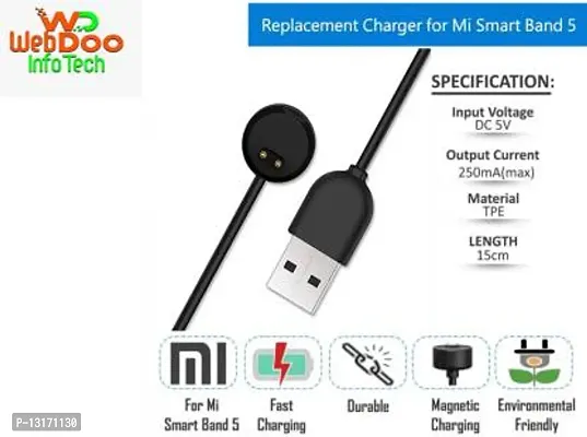 Mi Band 5 Magnetic USB Charger Charging Cable, Mi Band 5 Charger, Fitness Band Charger for Mi 5 Easy Replacement Cord Dock Case Magnetic Charger Adapter Cable-thumb2