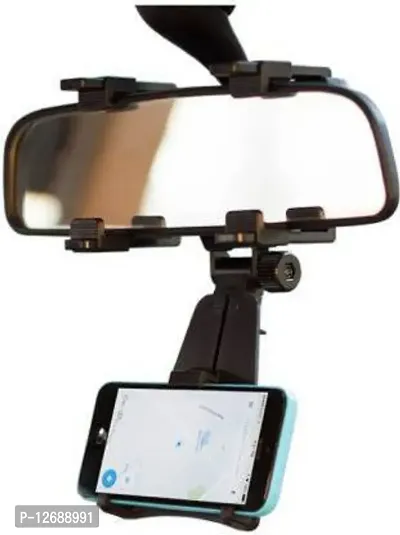 Car Mobile Holder For Anti-Slip&nbsp;(Black) - Rear View Mirror Mount Mobile Holder Stand