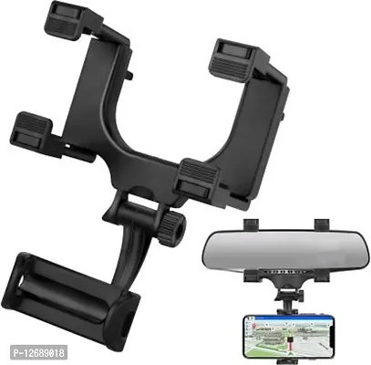 Car Mobile Holder For Clip&nbsp;(Black) - Rear View Mirror Mount Mobile Holder Stand-thumb4