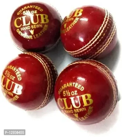 Club 2 Piece Pack of 4 Cricket Leather Ball&nbsp;&nbsp;(Pack of 4)