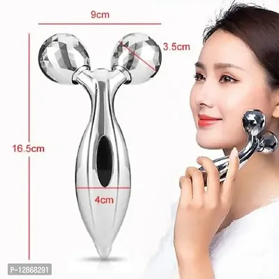 Y Shape 3D Face  Body Manual Roller Massager For Skin Lifting  Wrinkle Remover&nbsp;(Silver) - Code-507-thumb2