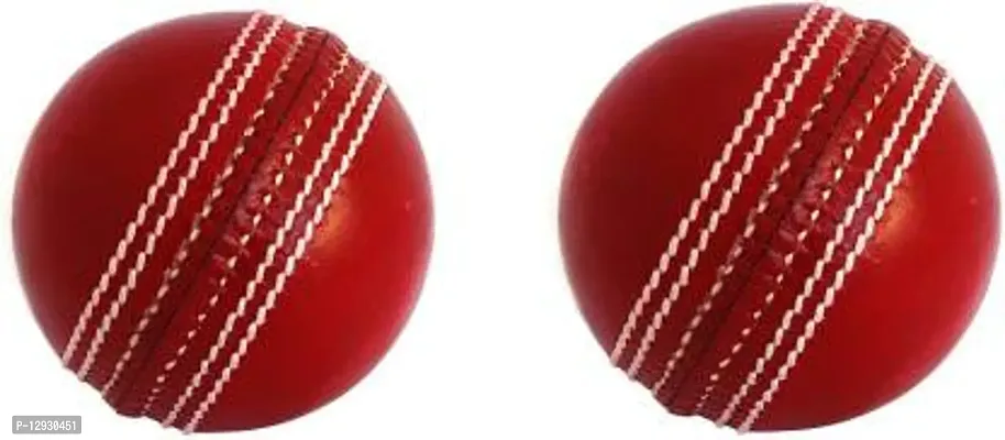 2Cut Piece RED Leather Ball for Practice, Match, Academy Cricket Leather Ball  (Pack of 2, Red)-thumb0