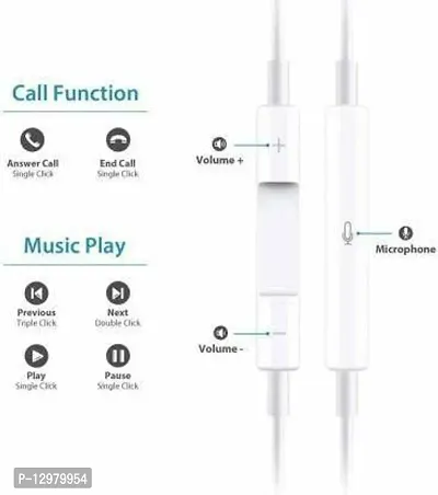 Earphone with iPhone11, iPhone11 Pro ,12,12 PRO,X,XR,8 PLUS Wired Headset&nbsp;&nbsp;(White, In the Ear)-thumb3